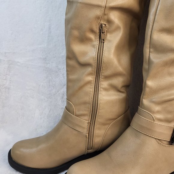 * Nature Breeze Over The Knee Light Khaki Riding Boots - Picture 7 of 7